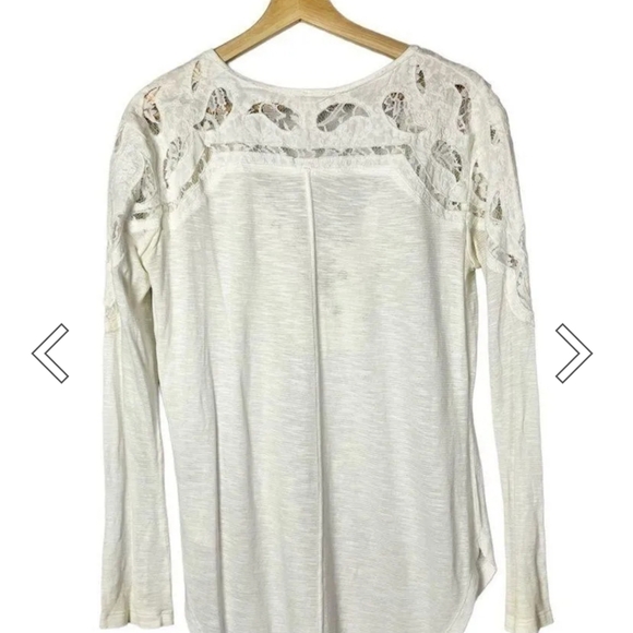 Free People Jennie White Lace Up Long Sleeve Tunic Top Size M - Picture 3 of 4